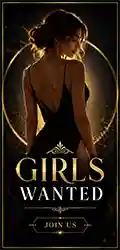 Girls Wanted vintage poster with silhouetted woman